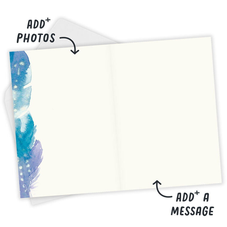 Hallmark Personalized Watercolor Feathers Card