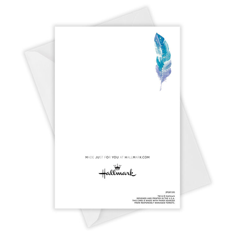 Hallmark Personalized Watercolor Feathers Card