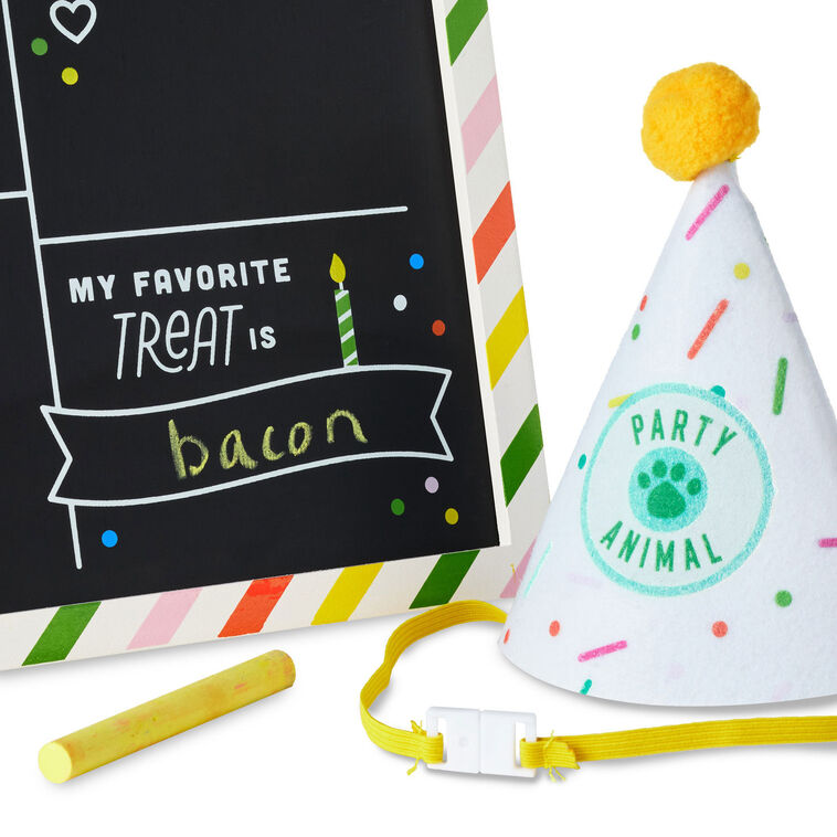 Hallmark Pet Birthday Chalkboard With Party Hat