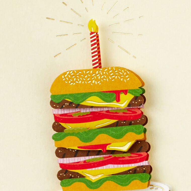 Hallmark Piled High Cheeseburger Birthday Card