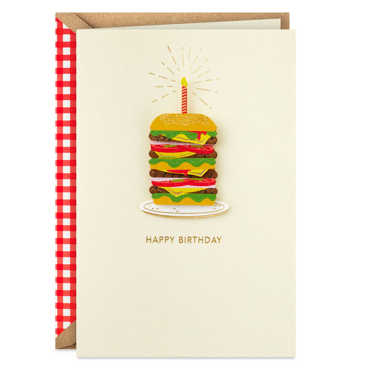 hallmark Piled High Cheeseburger Birthday Card