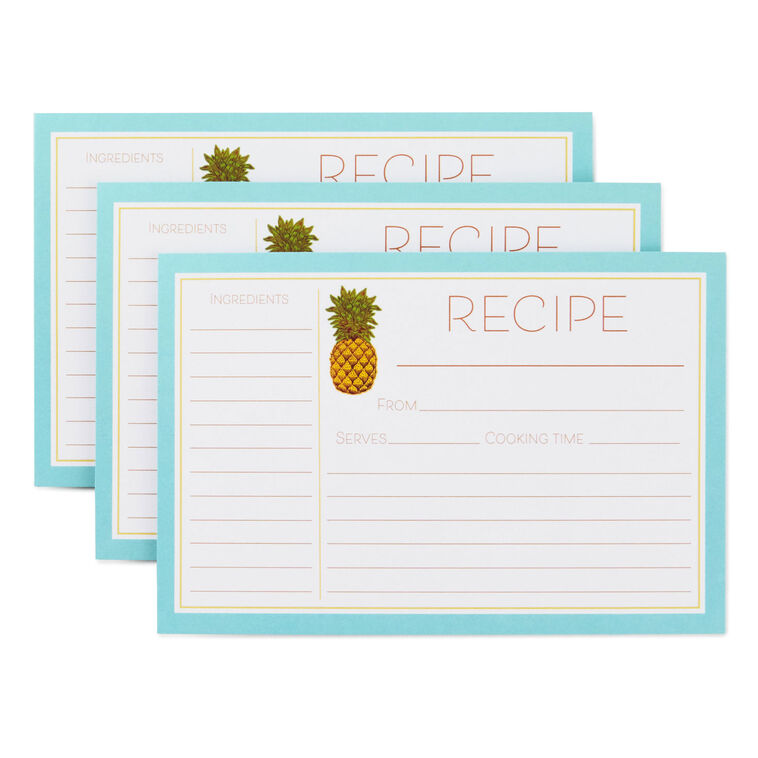 hallmark Pineapple Recipe Cards