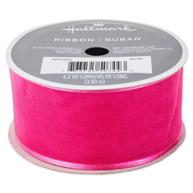 hallmark Pink 1.5" Satin-Edge Sheer Ribbon 12.9'