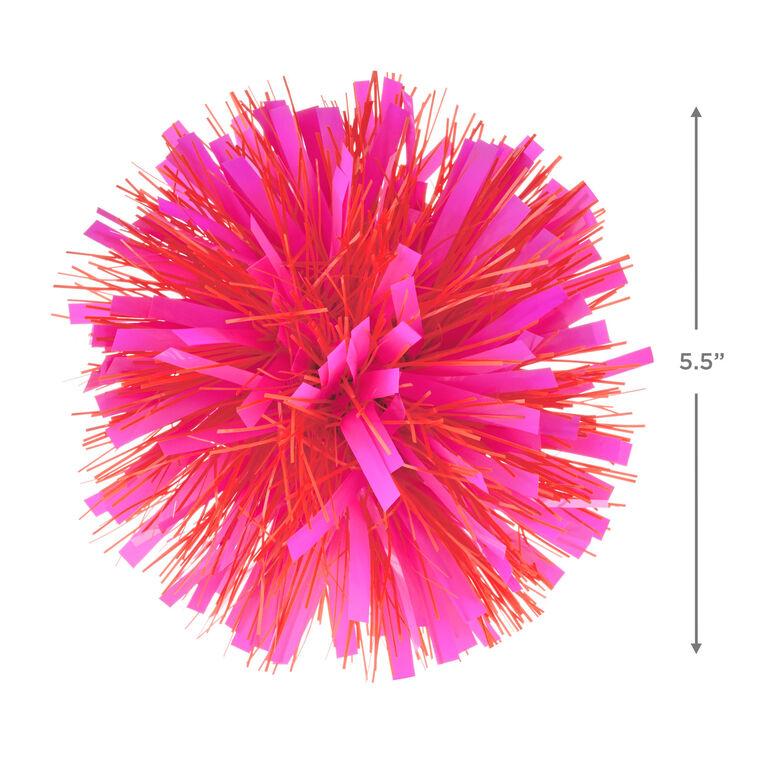 Hallmark Pink And Orange Pom-Pom Gift Bow 5.5"