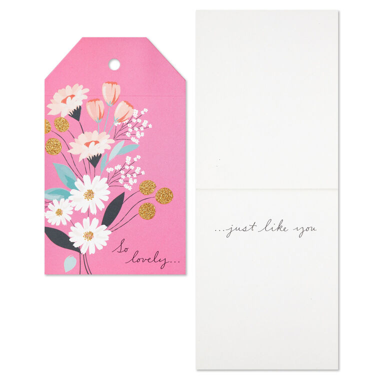 Hallmark Pink Floral Large Gift Tag And Ribbon Set