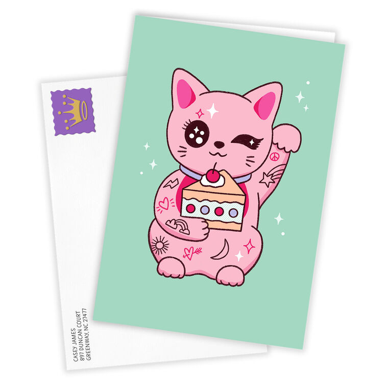 Hallmark Pink Kawaii Cat Custom Card