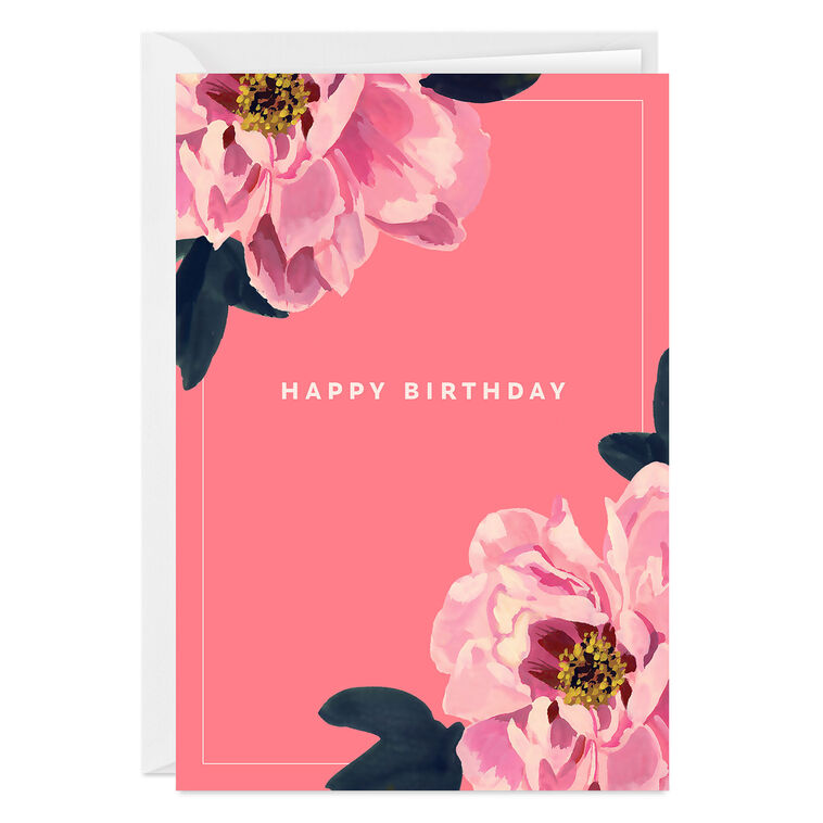 hallmark Pink Peonies Custom Birthday Card