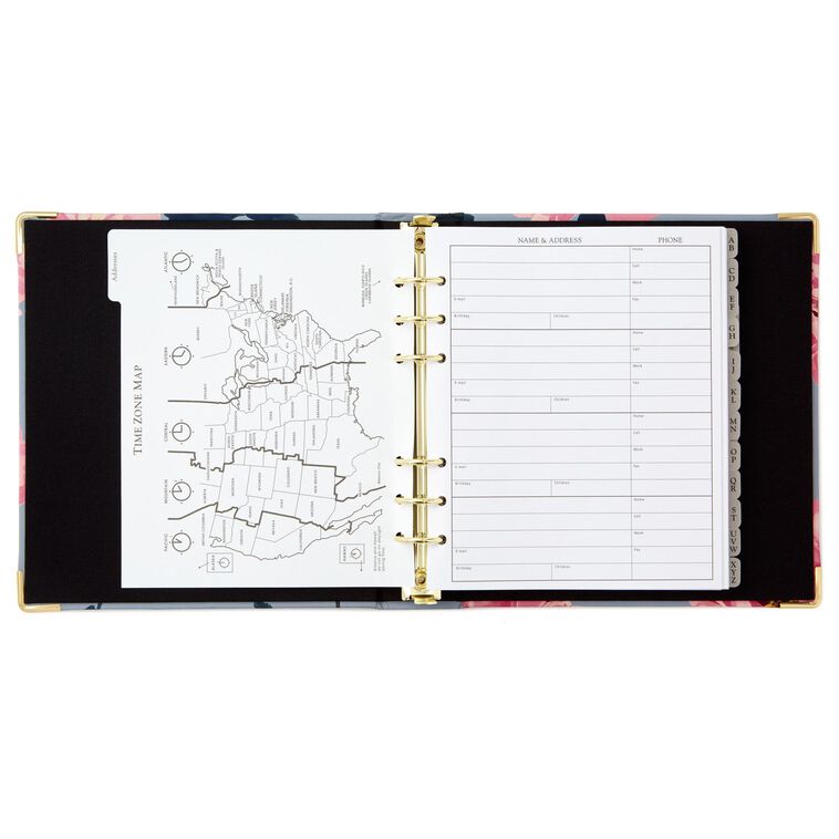 Hallmark Pink Peonies On Gray Address Book