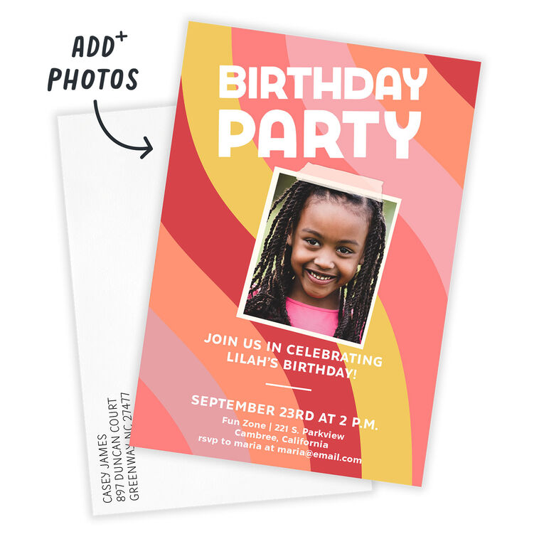 Hallmark Pink Waves Birthday Invitation