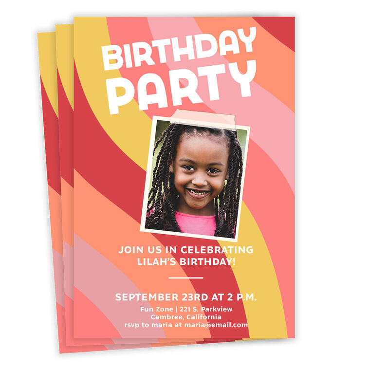 hallmark Pink Waves Birthday Invitation