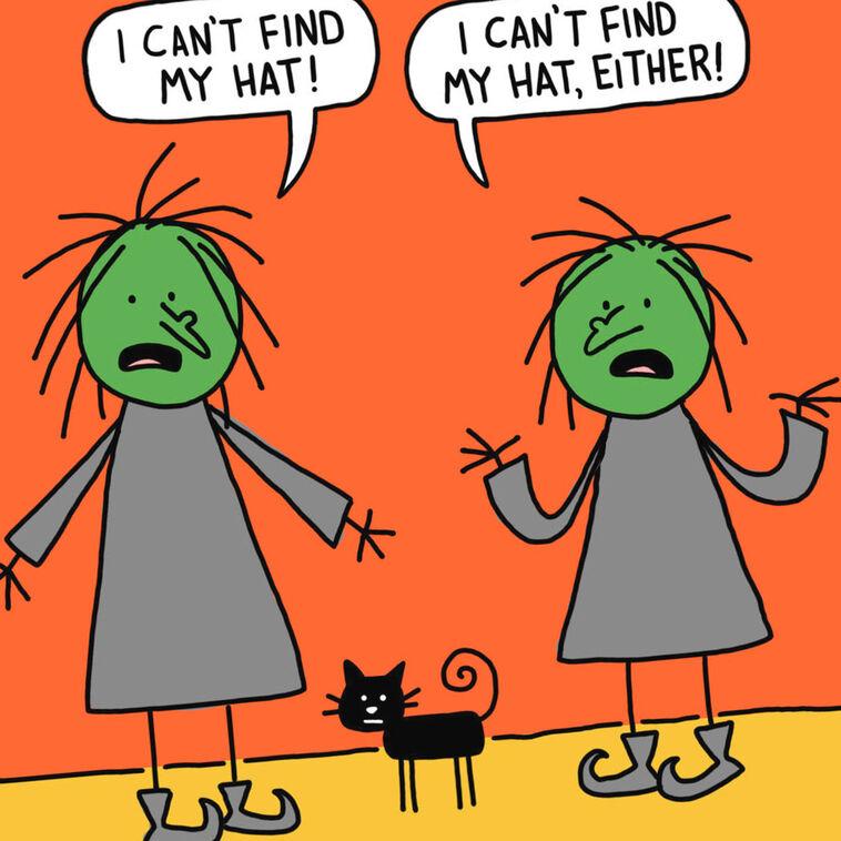Hallmark Pointy Witch Hats Funny Halloween Card