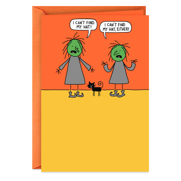 hallmark Pointy Witch Hats Funny Halloween Card