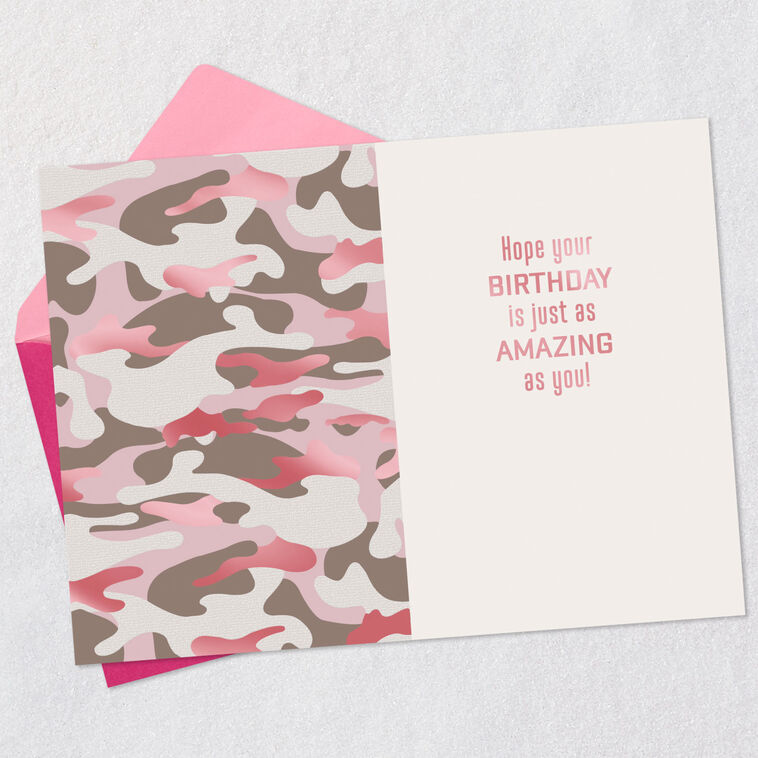 Hallmark Pretty In Pink Camo Birthday Card For Her