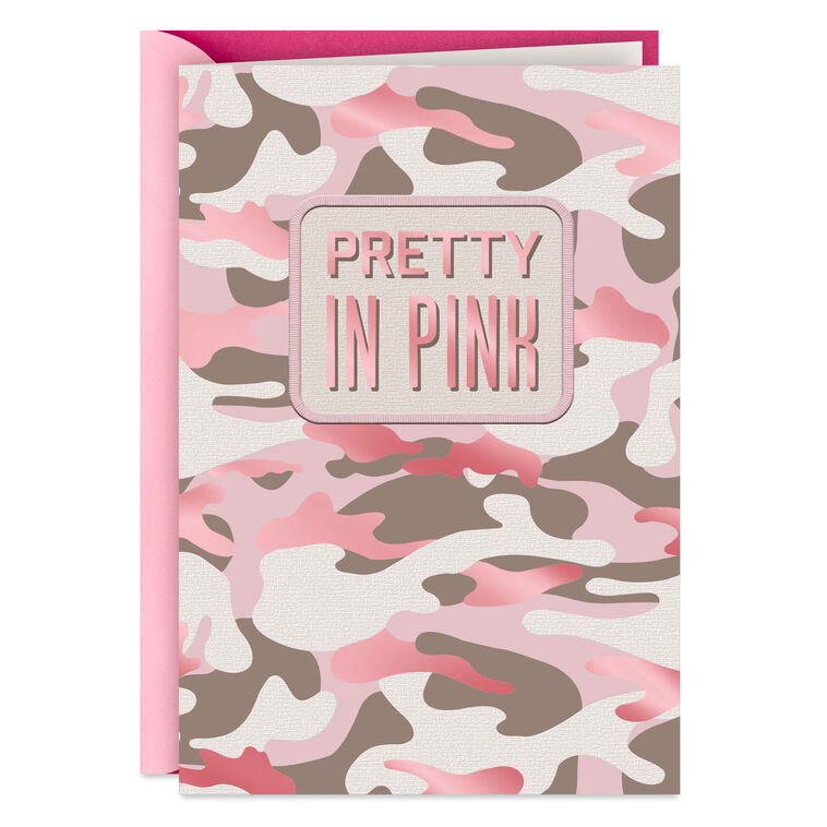 hallmark Pretty in Pink Camo Birthday Card for Her