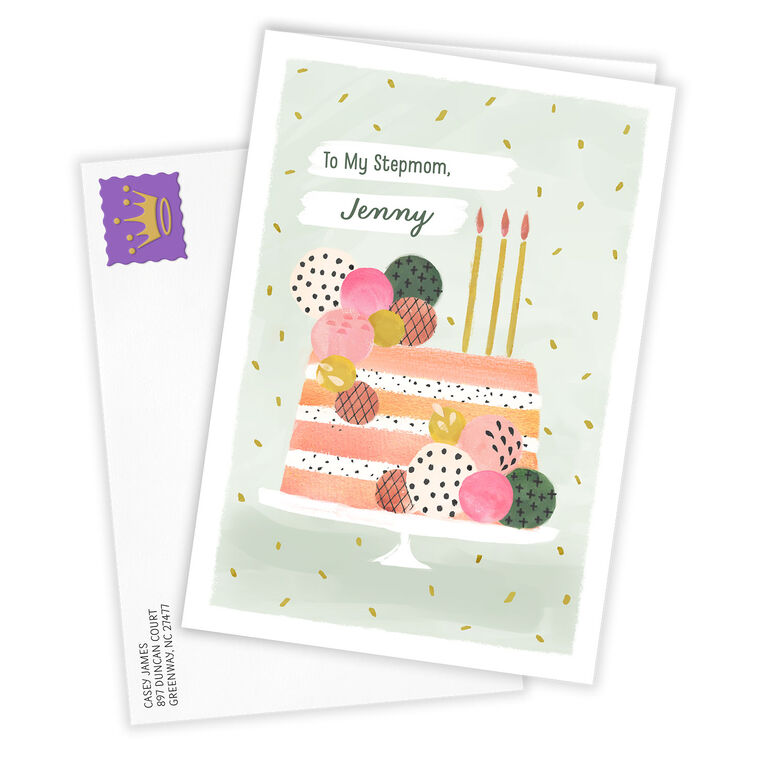 Hallmark Pretty Pink Cake Custom Birthday Card
