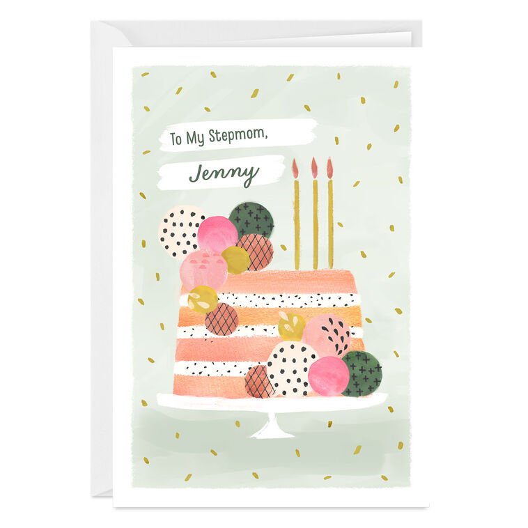 hallmark Pretty Pink Cake Custom Birthday Card