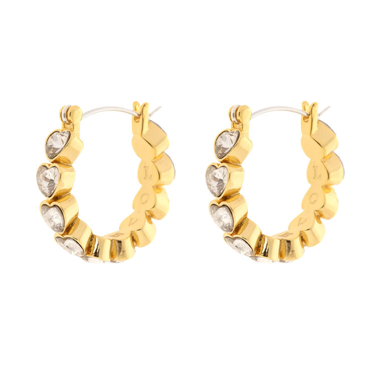 hallmark Pura Vida Heart Rhinestone Hoop Earrings