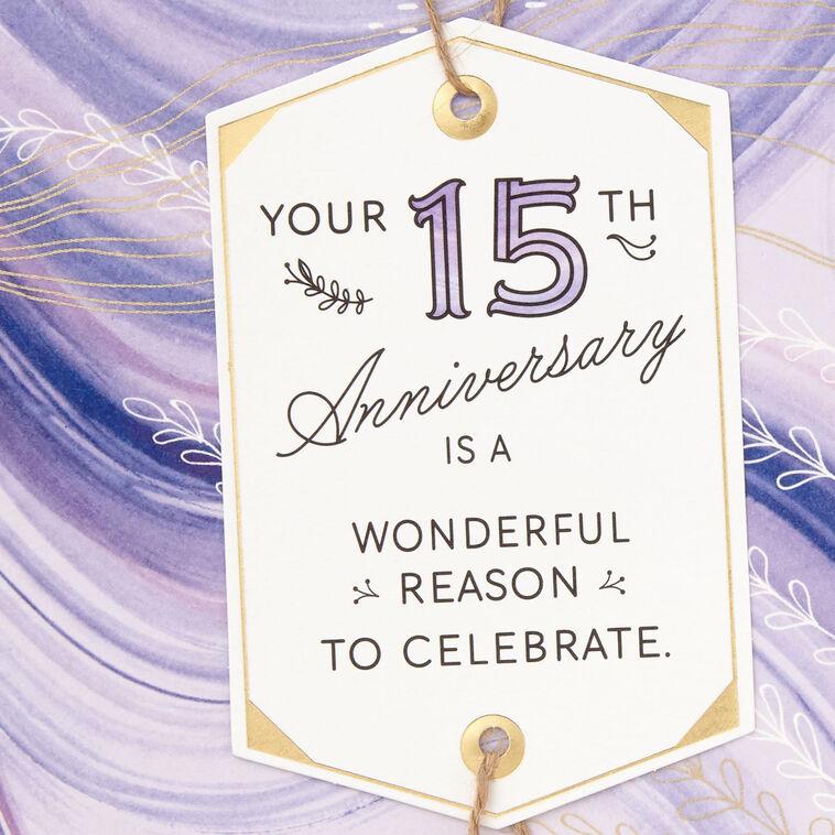 Hallmark Purple Watercolor 15th Anniversary Card