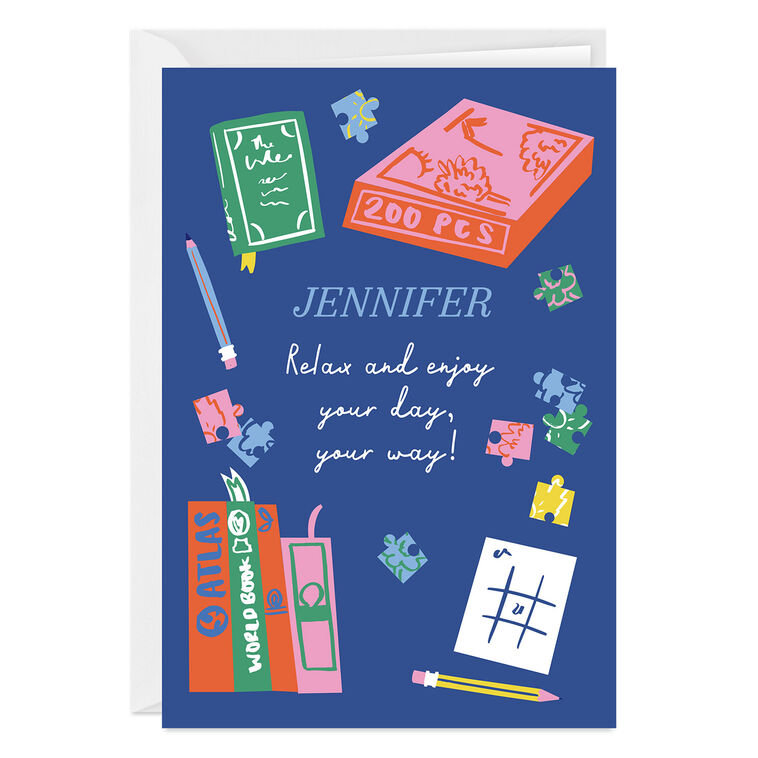 hallmark Puzzles and Books Custom Birthday Card