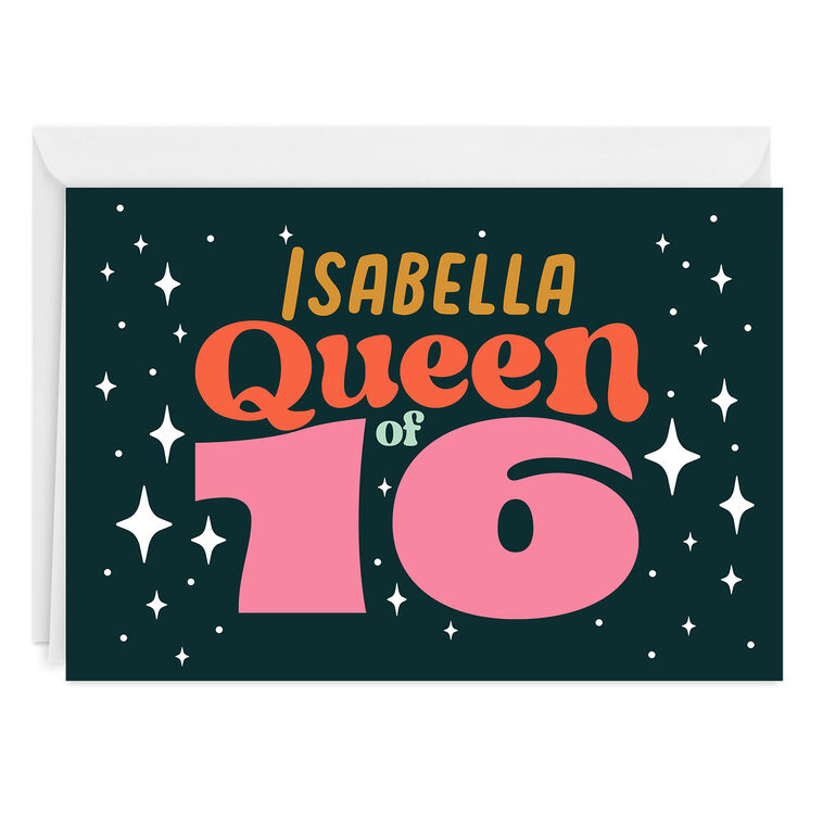 hallmark Queen of 16 Custom Birthday Card
