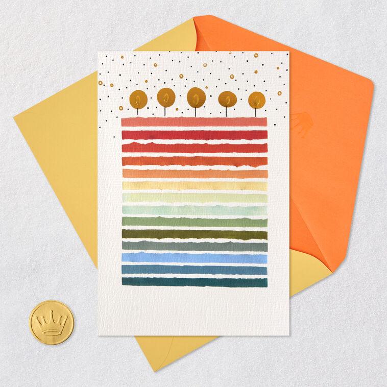 Hallmark Rainbow Layer Cake Blank Birthday Card