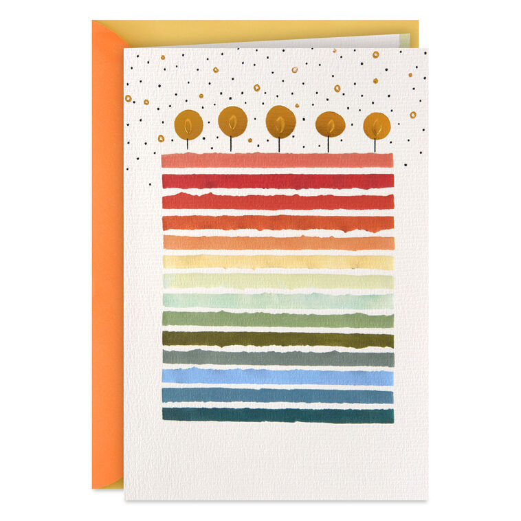 hallmark Rainbow Layer Cake Blank Birthday Card