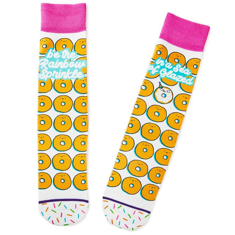 hallmark Rainbow Sprinkle Donuts Fun Crew Socks