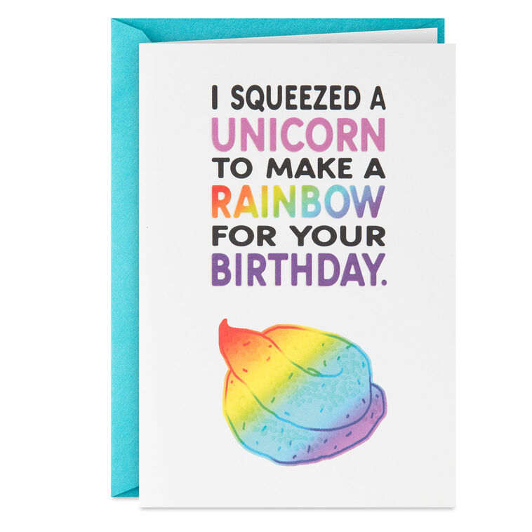 hallmark Rainbow Unicorn Poop Funny Birthday Card