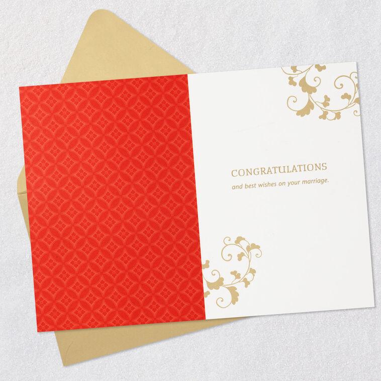 Hallmark Red And Gold Lanterns Wedding Card