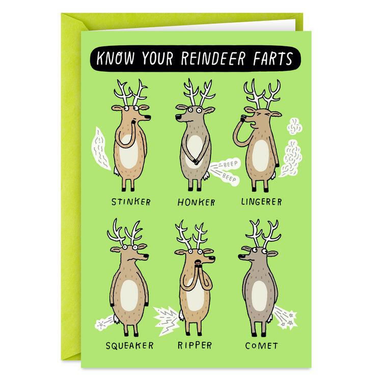 hallmark Reindeer Farts Funny Christmas Card