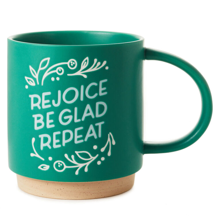 hallmark Rejoice Be Glad Repeat Mug 16 oz
