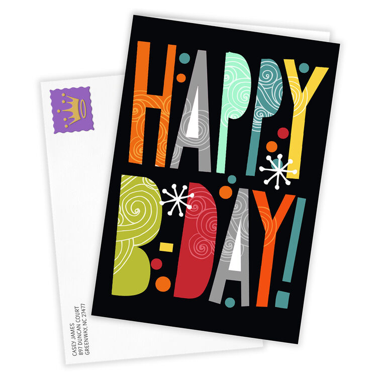 Hallmark Retro B-Day Custom Birthday Card