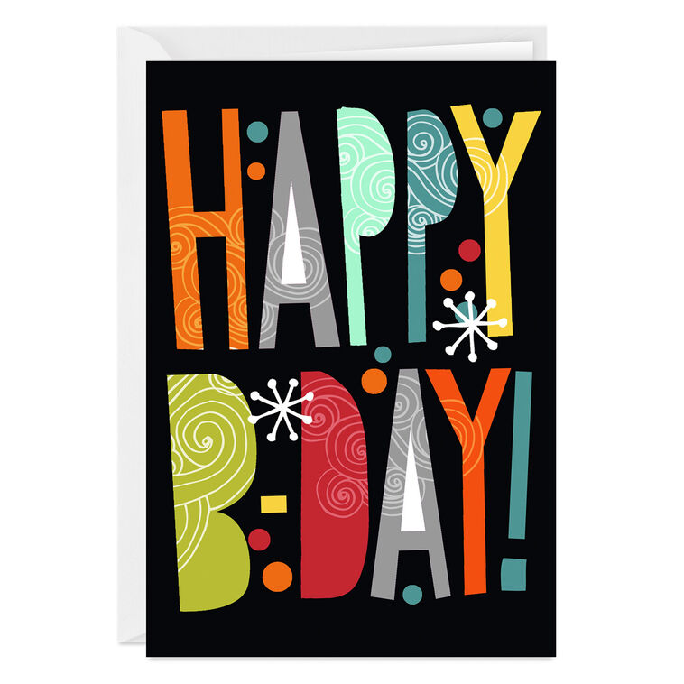 hallmark Retro B-Day Custom Birthday Card