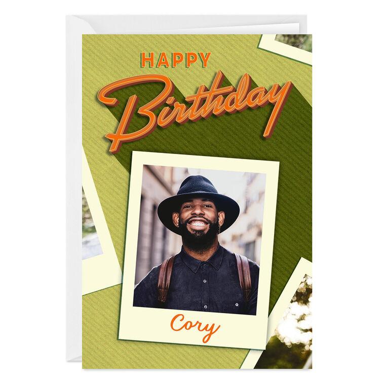 hallmark Retro Lettering Custom Birthday Card