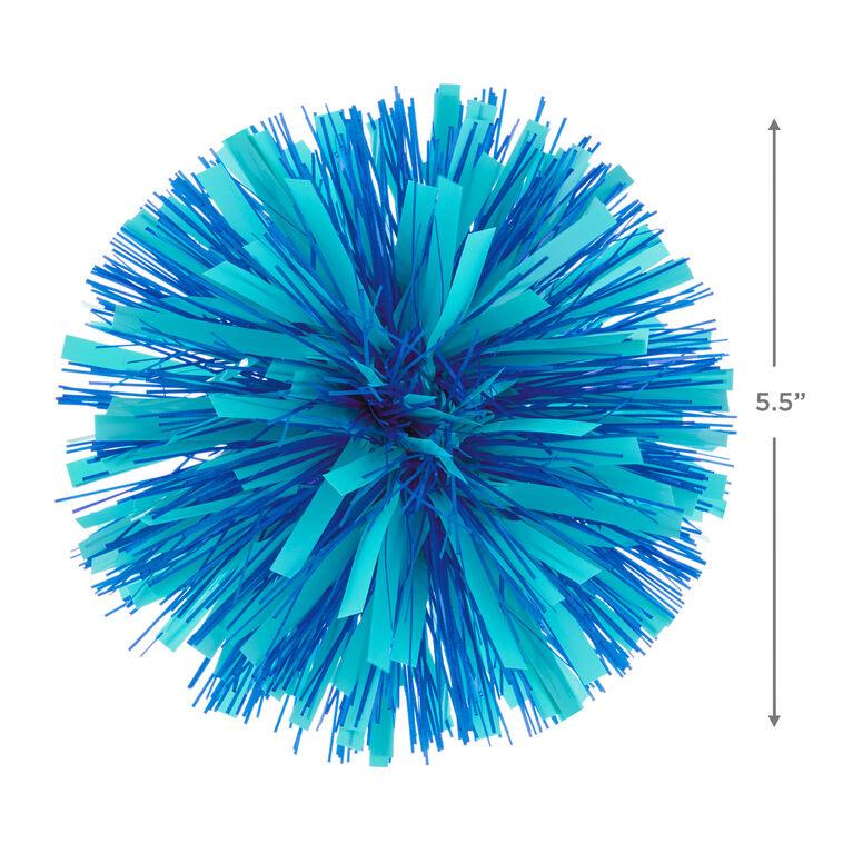 Hallmark Royal Blue And Aqua Pom-Pom Gift Bow 5.5"