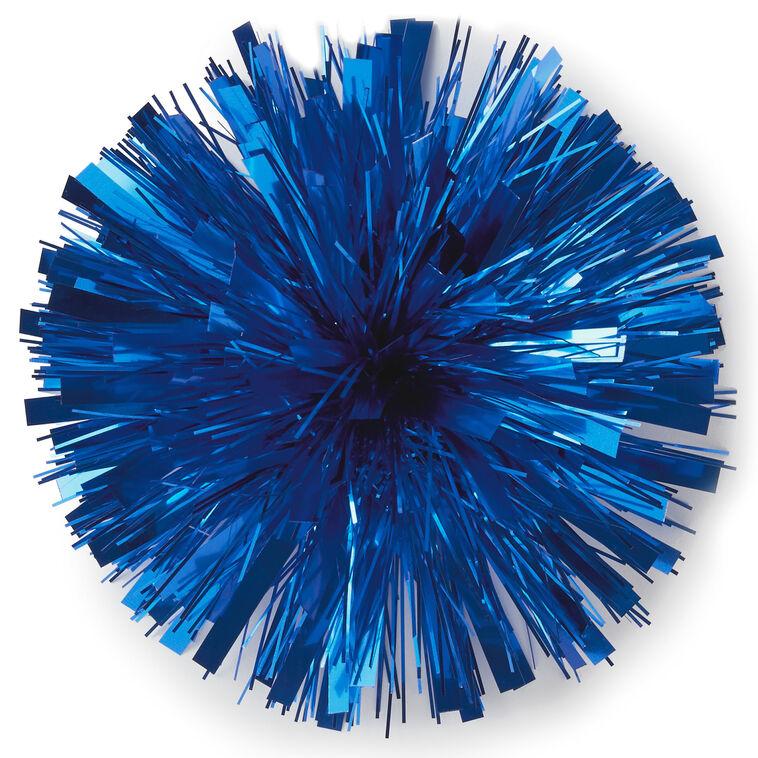 hallmark Royal Blue Metallic Pom Pom Gift Bow 7"