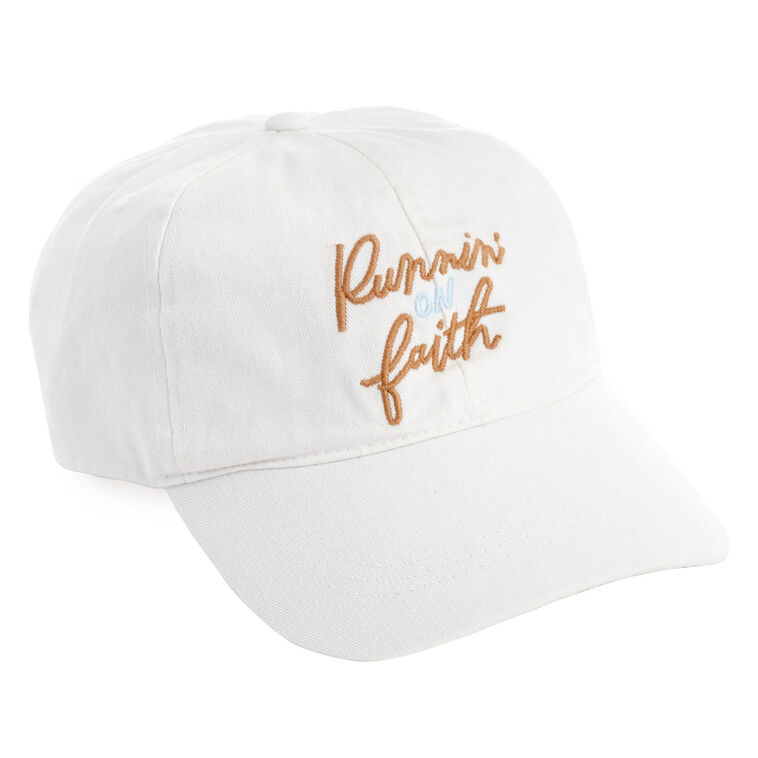 hallmark Running on Faith White Baseball Cap
