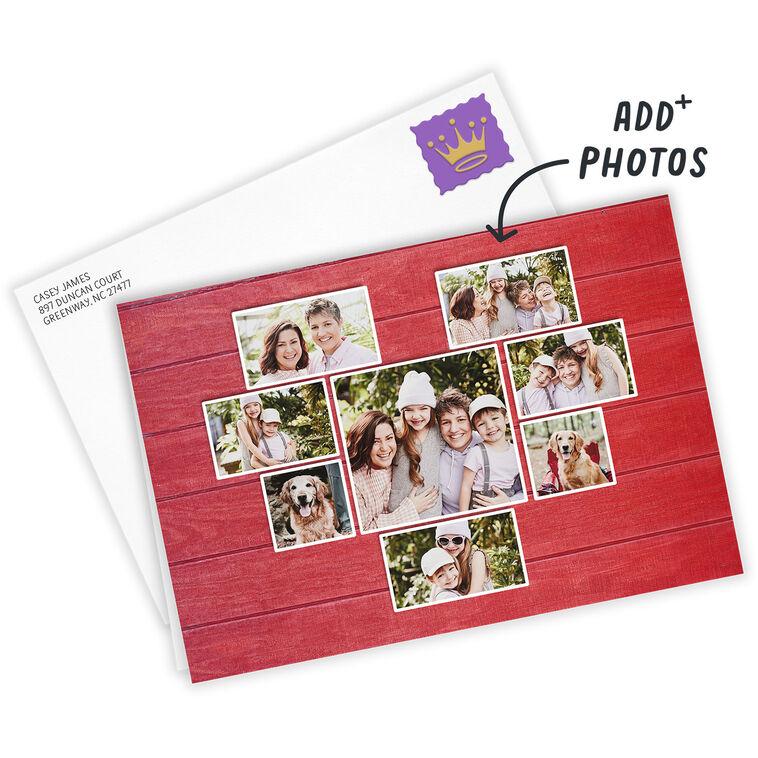 Hallmark Rustic Heart Collage On Red Custom Card