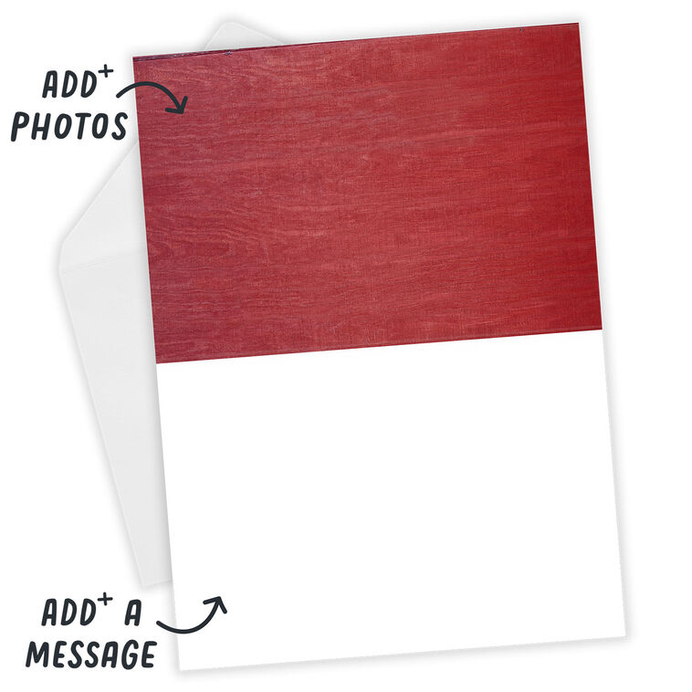Hallmark Rustic Heart Collage On Red Custom Card