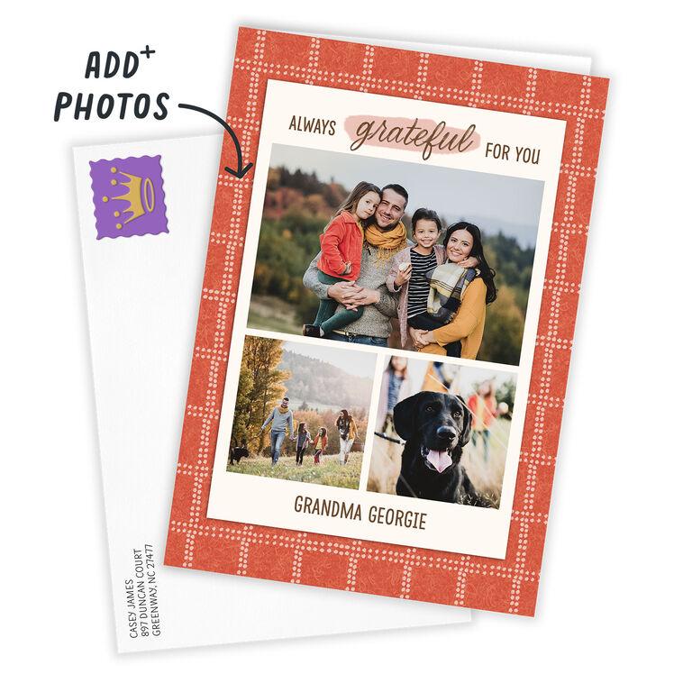 Hallmark Rustic Orange And White Plaid Custom Card