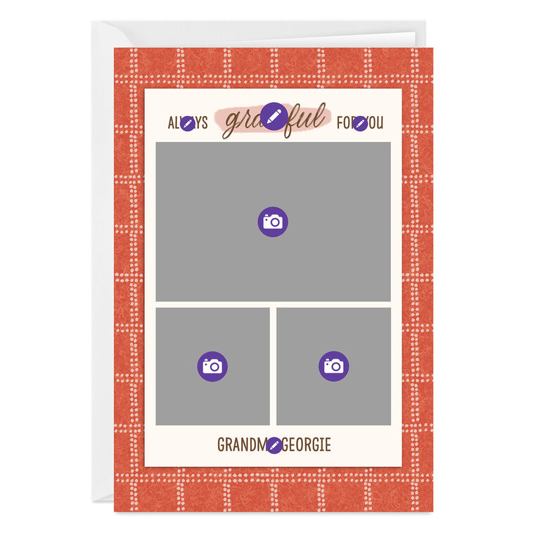 Hallmark Rustic Orange And White Plaid Custom Card