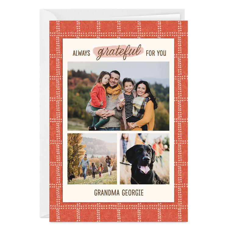hallmark Rustic Orange and White Plaid Custom Card