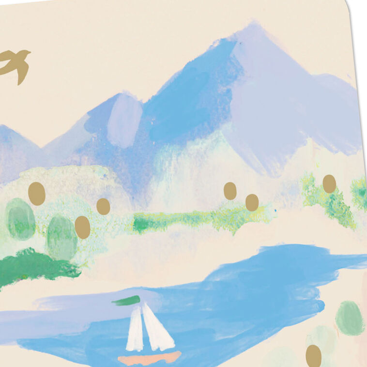 Hallmark Sailboat On Mountain Lake Blank Card