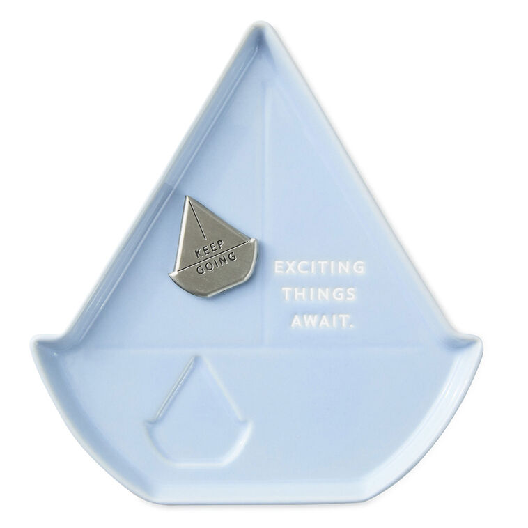 Hallmark Sailboat-Shaped Trinket Dish With Token