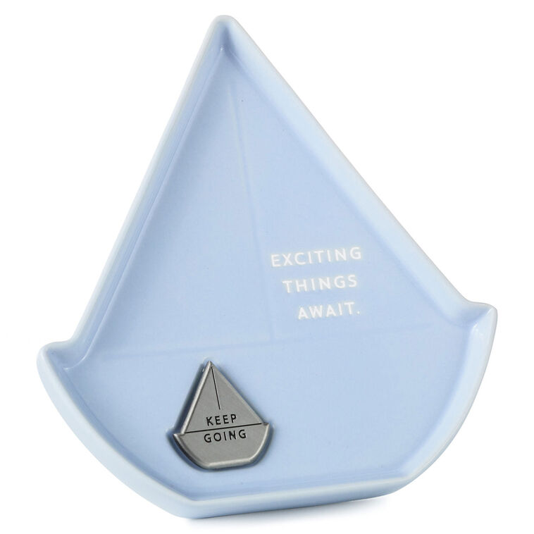 Hallmark Sailboat-Shaped Trinket Dish With Token