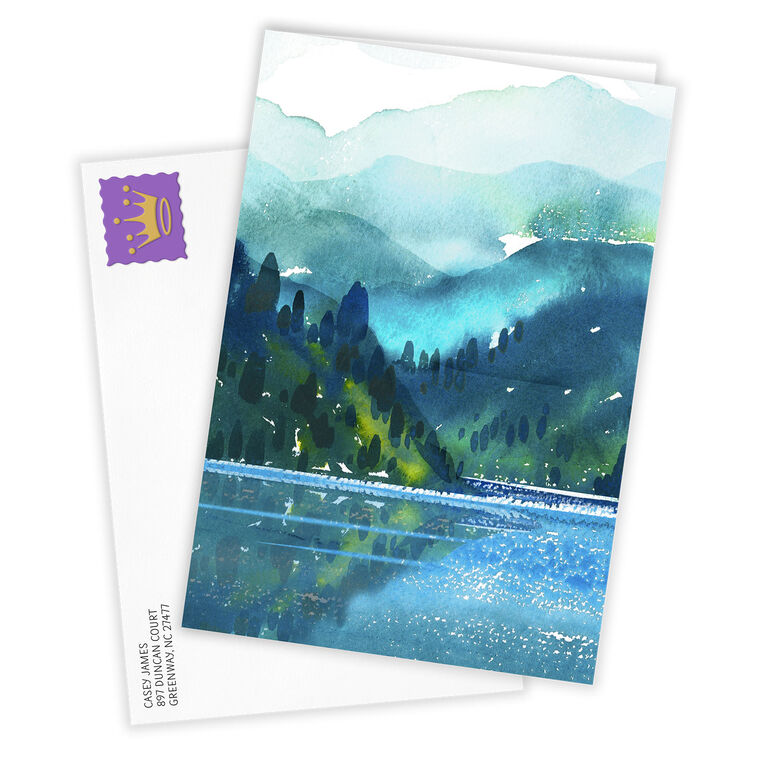 Hallmark Scenic Watercolor Lake Blank Custom Card