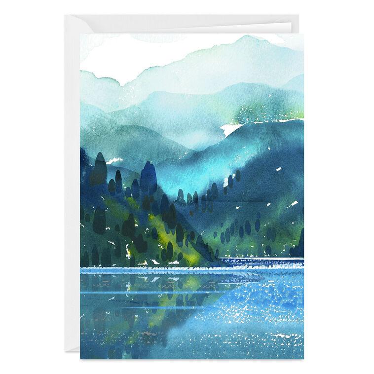 hallmark Scenic Watercolor Lake Blank Custom Card