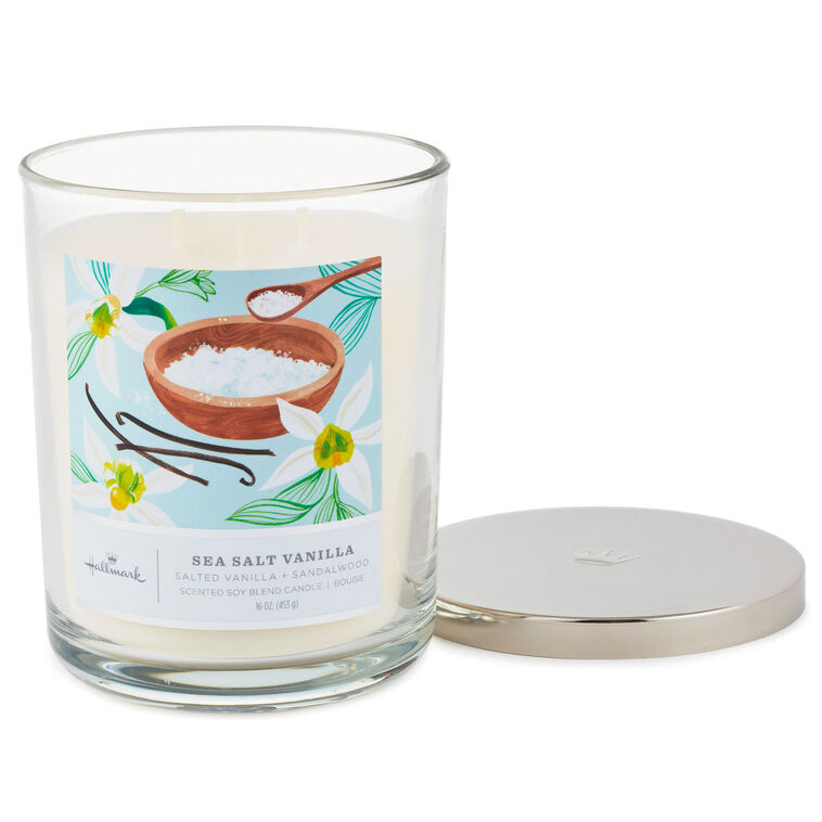 Hallmark Sea Salt Vanilla 3-Wick Jar Candle 16 Oz