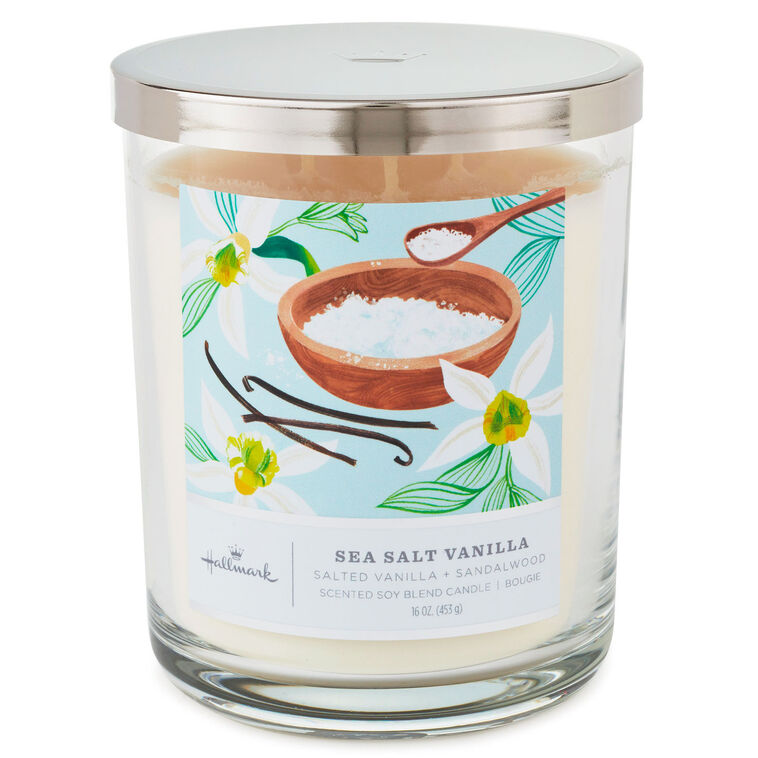 hallmark Sea Salt Vanilla 3-Wick Jar Candle 16 oz