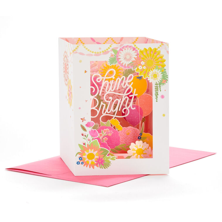 hallmark Shine Bright 3D Pop-Up Birthday Card